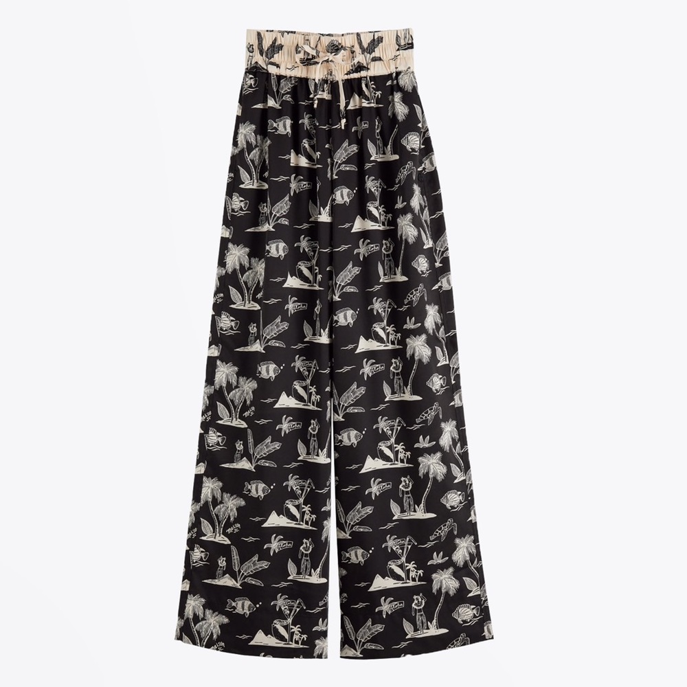 Scotch and Soda novelty Les Tropiques Wide Leg Pants